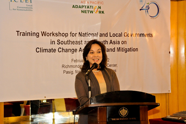 Sen. Legarda during the Training Workshop for National and Local Governments in Southeast and South Asia on Climate Change Adapt