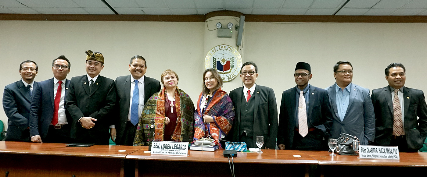 Senator Loren Legarda receives in the Senate a delegation from the House of Regional Representatives of the Republic of Indonesia